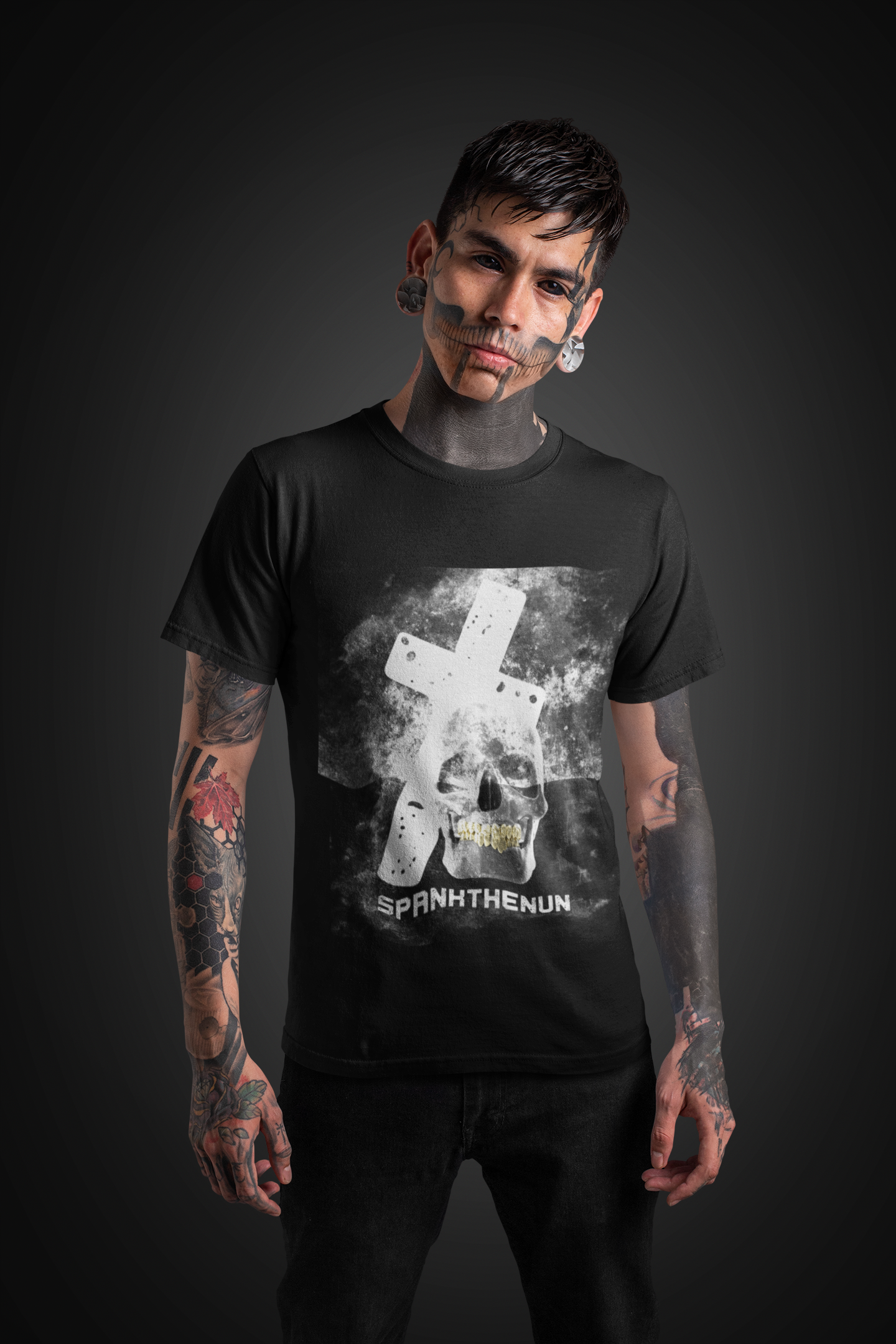 SPANKTHENUN White Cross Unisex Soft Tee