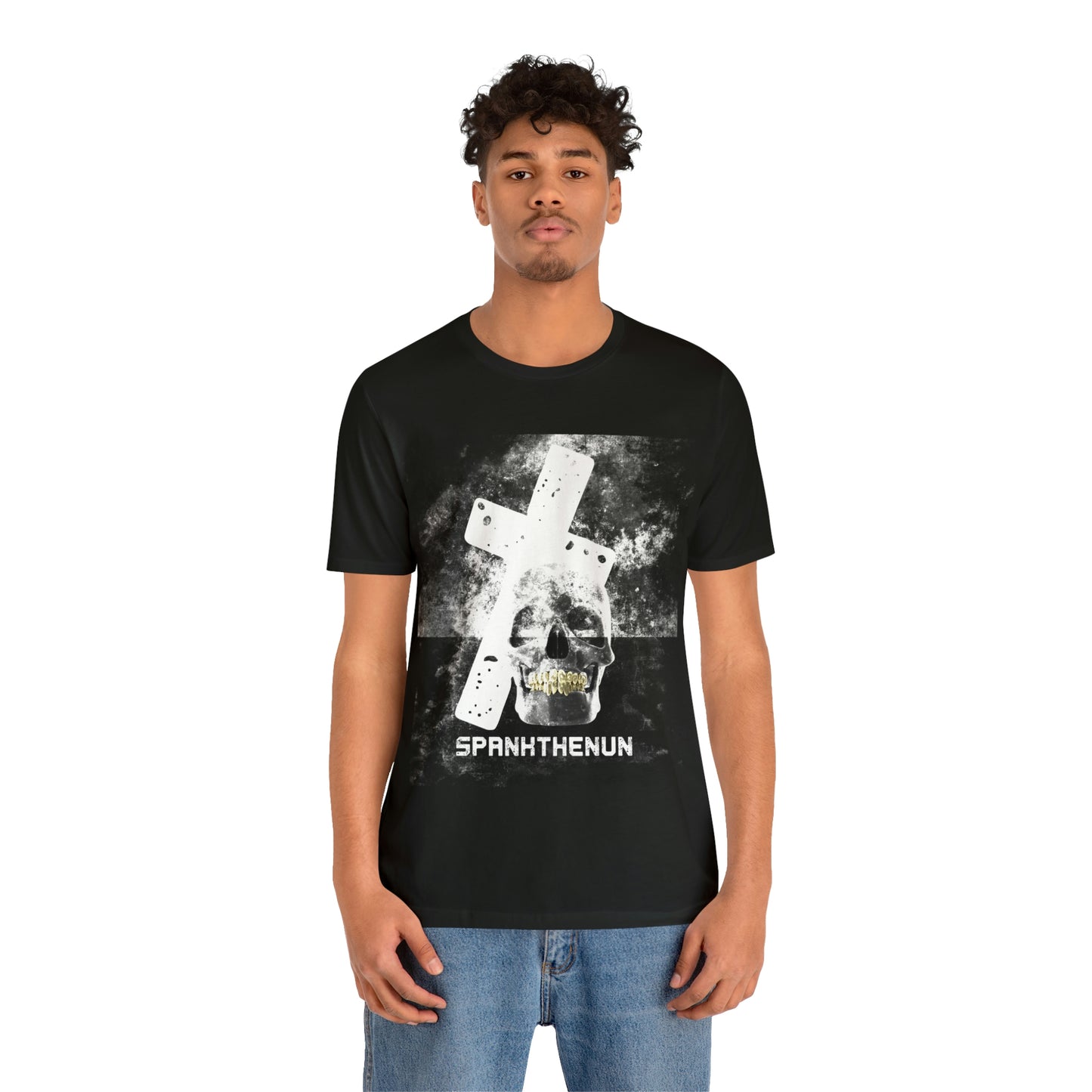 SPANKTHENUN White Cross Unisex Soft Tee