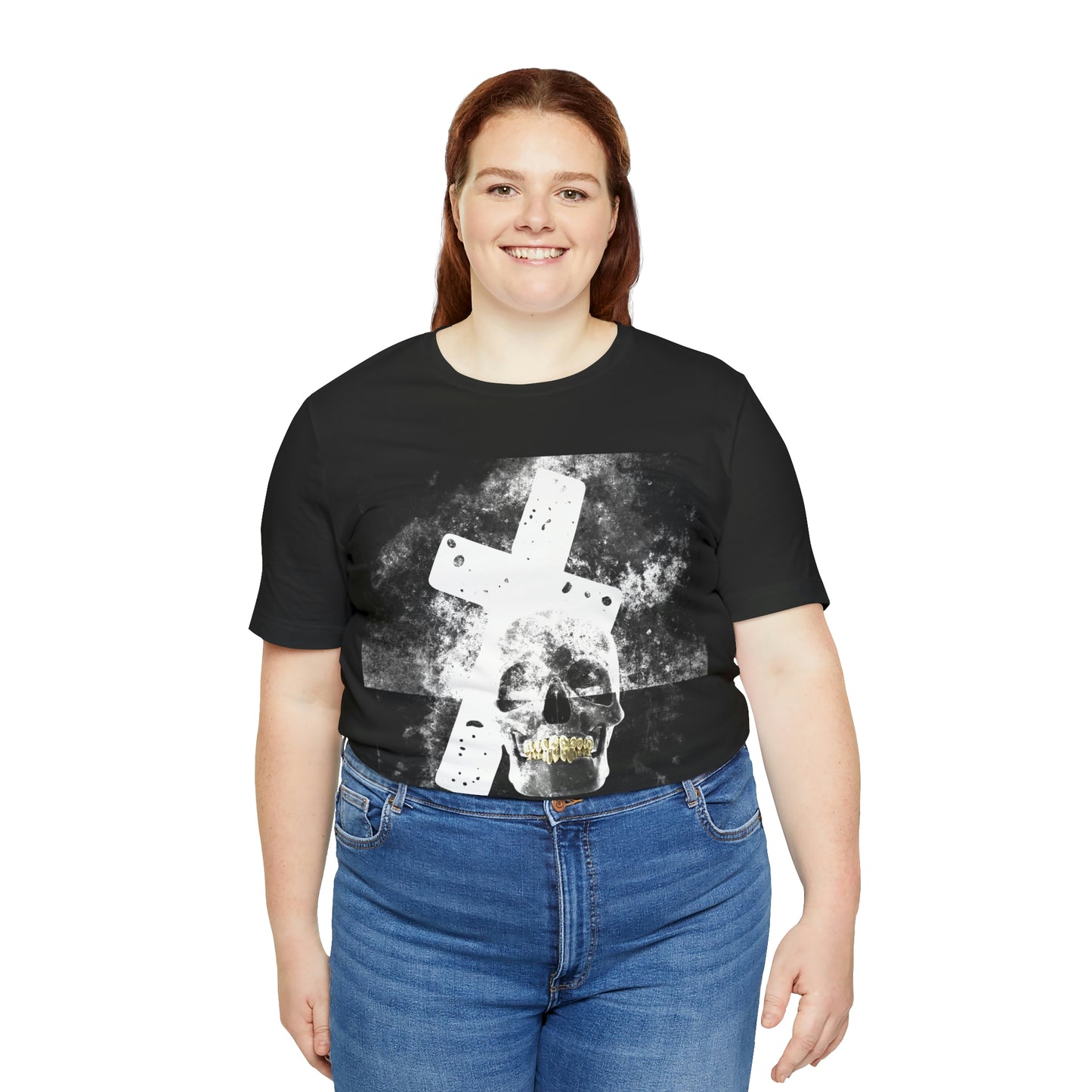 SPANKTHENUN White Cross Unisex Soft Tee