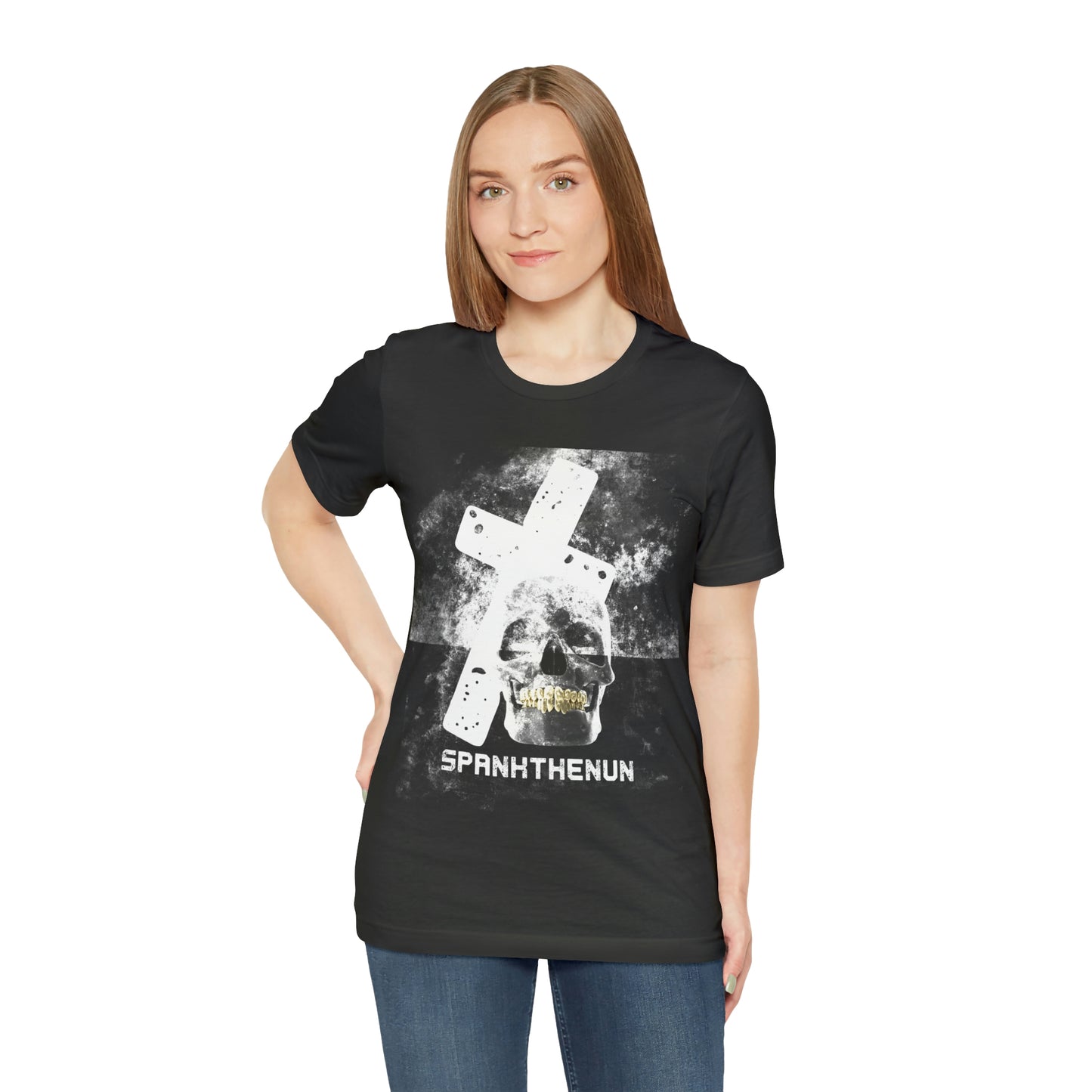 SPANKTHENUN White Cross Unisex Soft Tee