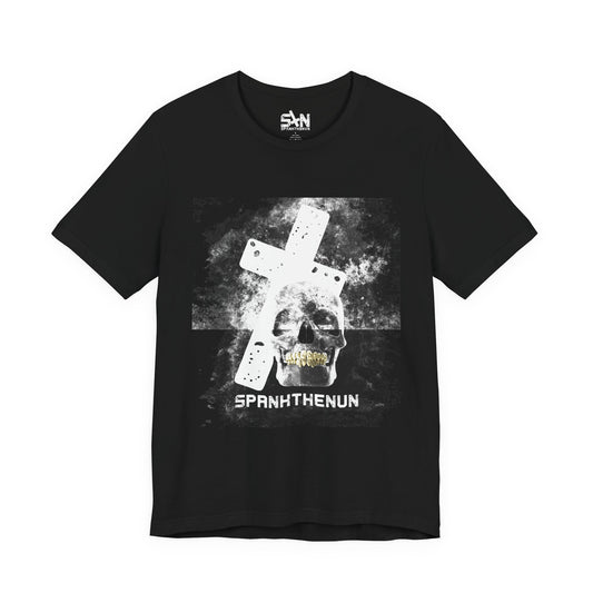 SPANKTHENUN White Cross Unisex Soft Tee