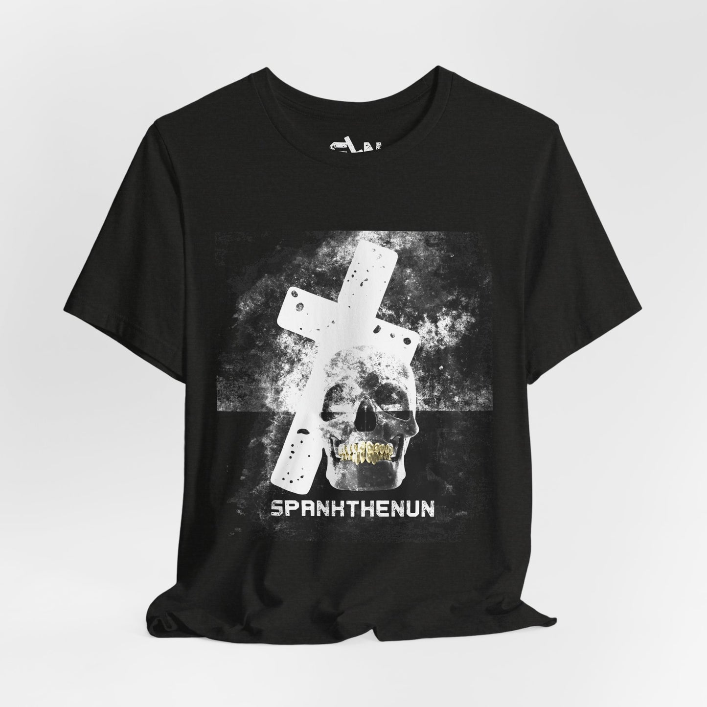 SPANKTHENUN White Cross Unisex Soft Tee
