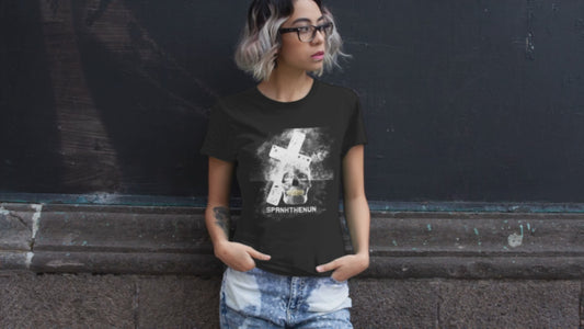 SPANKTHENUN White Cross Unisex Soft Tee